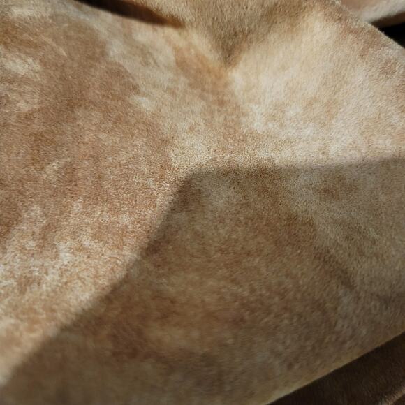 Vintage Eagles Eye Suede Skirt Brown Embroidered Straight Column Camel Size 2 XS - Picture 12 of 15